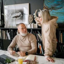 senior couple in workshop